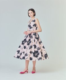 GRACE CONTINENTAL バイカラーボタニカルドレス