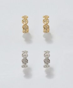 Phoebe 【金属アレルギー対応】マーガレットフラワーフープピアス　ゴールド