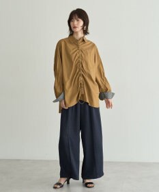 YECCA VECCA ドロストデザインギャザーシャツ