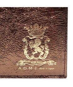 A.D.M.J. 【牛革】イタリアンレザークラックメタルロングウォレット