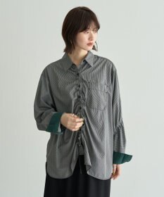 YECCA VECCA ドロストデザインギャザーシャツ