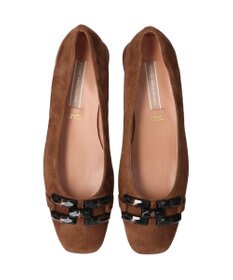 INTER-CHAUSSURES 【INTER-CHAUSSURES】スクエアトウローヒールバックルパンプス