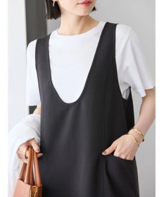 AMERICAN HOLIC イージーケアＵネックＩラインワンピース