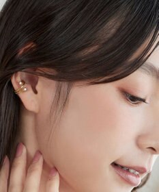 Tiaclasse ツイストダブルストーンイヤカフ