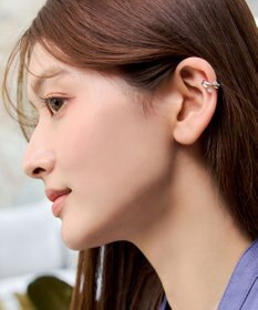 Tiaclasse ツイストダブルストーンイヤカフ