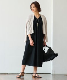 自由区 【WEB限定・洗える・XSサイズあり】ライトギャザーフレアスリーブ ワンピース