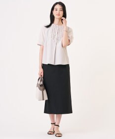 J.PRESS LADIES 【人気素材】セルロースリネンストレッチ ナロー スカート