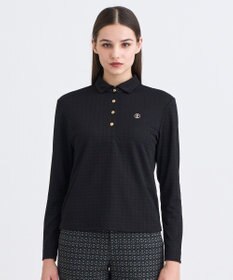 23区GOLF 【WOMEN】モノグラムジャガード長袖ポロシャツ