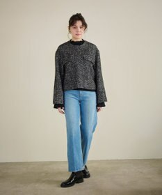 #Newans 【セットアップ可能】ワイドスリーブツイードプルオーバー