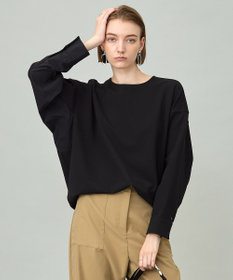 ICB L 【洗える】ジョーゼットジャージー 異素材コンビプルオーバー