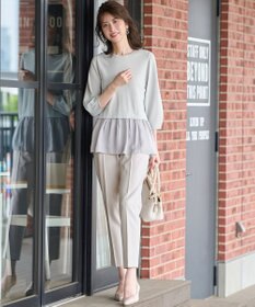 ANY SIS 【洗える】ファブリックコンビ ニット