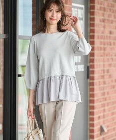 ANY SIS 【洗える】ファブリックコンビ ニット