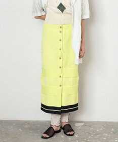 TRICOTE バイカラーニットスカート