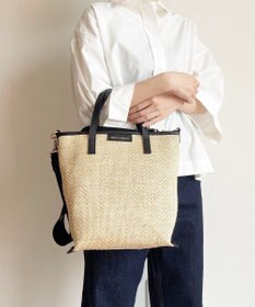 Hekhèr Le Style de Vie 【日本製 / 2WAY】ジュート×牛革 縦型トートバッグ