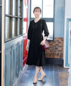 Tiaclasse L 【洗える】大人の洗練ドレープワンピース