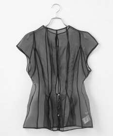 #Newans オーガンジーパネルブラウス