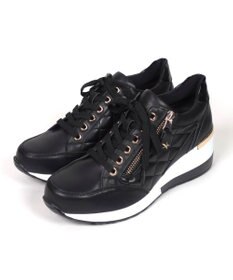 Dominic3 ヒールアップ サイドキルティング ジップスニーカー