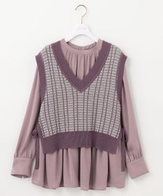 ANY SIS 【2SET】ニットベスト×チュニック ブラウス