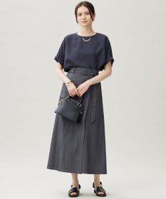 自由区 L 【カタログ掲載・洗える】ラスティックメッシュドルマンスリーブ Tブラウス