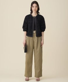 自由区 L 【17号サイズまで展開】テープエンブロイダリー ブルゾン