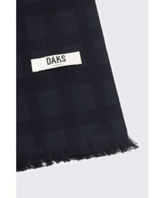 DAKS ネイビーチェックシルクマフラー
