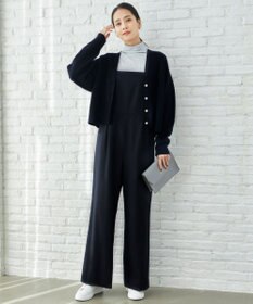 自由区 【洗える】ウールカシミヤブレンドラメスパンコールニット カーディガン