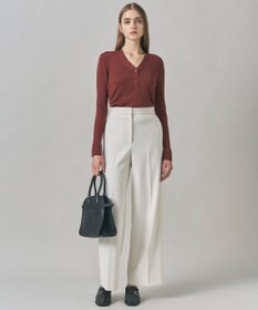 ICB 【洗える】エクストラファインメリノリブ ヘンリーネック プルオーバー