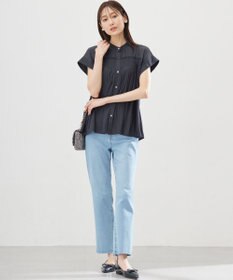 組曲 L ギャザーライトデシンシャーリング ブラウス