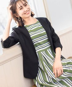 Tiaclasse L 【洗える】 1枚でサマになるマルチボーダーワンピース