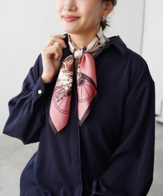 Marca 【Marcaオリジナル】色面シルエット馬車 小判スカーフ シルクツイル
