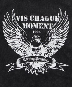 WEGO グラフィックノースリーブサイドドロストショートT