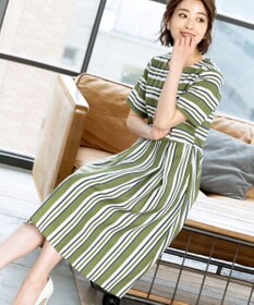 Tiaclasse L 【洗える】 1枚でサマになるマルチボーダーワンピース