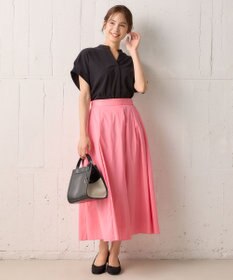 組曲 【洗える・後ろゴム】ナイロンリヨセルタフタ フレアスカート