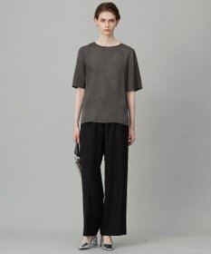 ICB 【人気のため新色追加・接触冷感・洗える】 ワッシャーツイル ワイドストレートパンツ