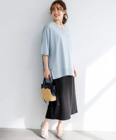 23区 L 【先行予約/WEB&一部店舗限定カラーあり/Lサイズ限定】レーヨンポリエステルストレッチ Vネック ニット