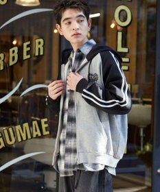 WEGO 【ユニセックス着用ITEM】ラグラングラフィックZIPパーカー