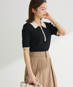 Green Parks 配色ニットポロ