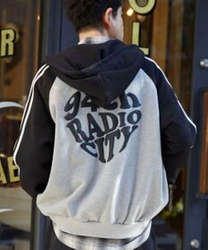 WEGO 【ユニセックス着用ITEM】ラグラングラフィックZIPパーカー