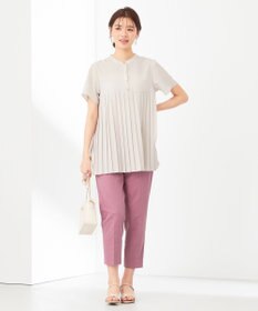 ANY SIS L 【洗える】ジョーゼットプリーツコンビ ブラウス