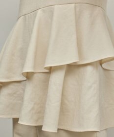GRACE CONTINENTAL トリアセ麻調ペプラムブラウス