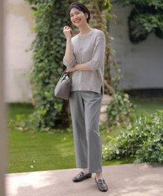 J.PRESS LADIES L SOFTシャンブレー テーパード パンツ