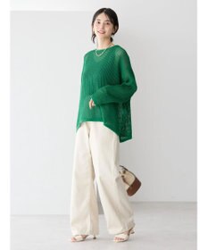 AMERICAN HOLIC 透かし編みメッシュニットプルオーバー