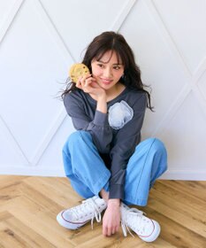 Feroux 【洗える】ローズコサージュ ダンボールプルオーバー