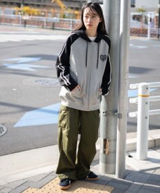 WEGO 【ユニセックス着用ITEM】ラグラングラフィックZIPパーカー