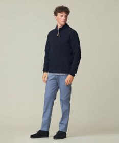 J.PRESS MEN 【Cash Lamb's Wool】畔編みハーフジップ ニット