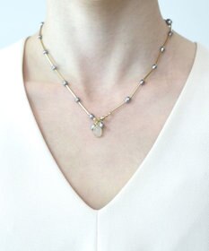 monshiro ガラスパールラインショート ネックレス