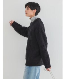 AMERICAN HOLIC パッチワークケーブルニットチュニック