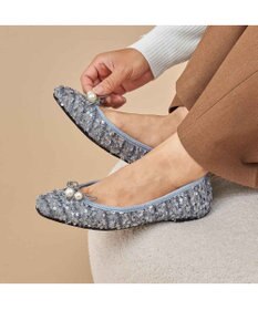 MODE ET JACOMO <carino>パールビジュー付きデザインバレエ