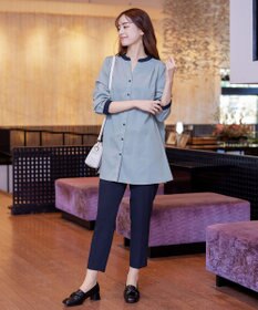 Tiaclasse 【洗える】クレリックシャツチュニックブラウス