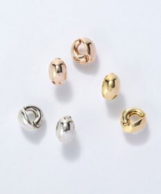 Phoebe 【金属アレルギー対応】オーバルフープスナップイヤリング　シャンパンゴールド